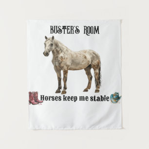 "Horses Keep Me Stable" Customisable  Tapestry