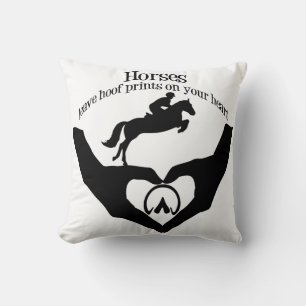 Horses Leave Hoof Prints on Your Heart Cushion
