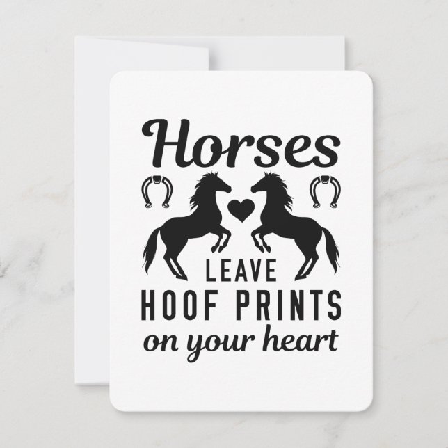 Horses Leave Hoof Prints On Your Heart Holiday Card (Front)