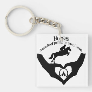 Horses Leave Hoof Prints on Your Heart Key Ring