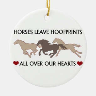 Horses Leave Hoofprints Ceramic Ornament