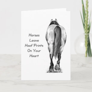 Horses Leave Hoofprints On Your Heart: Pencil Art Card