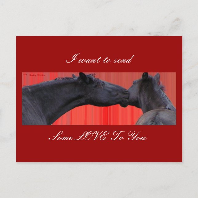Horses & Love Postcard customisable (Front)