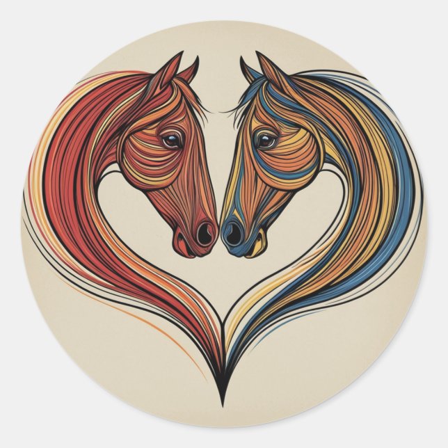Horses love sticker  (Front)