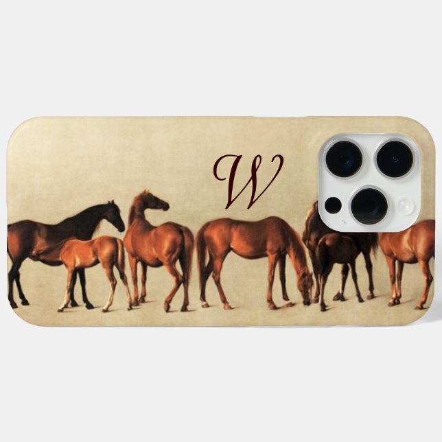 HORSES /MARES AND FOALS Monogram Case-Mate iPhone Case (Back (Horizontal))