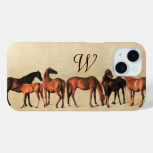 HORSES /MARES AND FOALS Monogram iPhone 15 Case