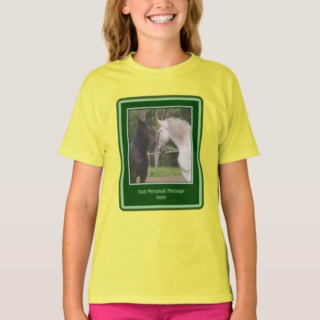 Horses Meeting Add Your Own Words Personalised T-Shirt (Front)