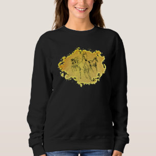 Horses Motif Horse Elegant Mane Animals Colourful Sweatshirt