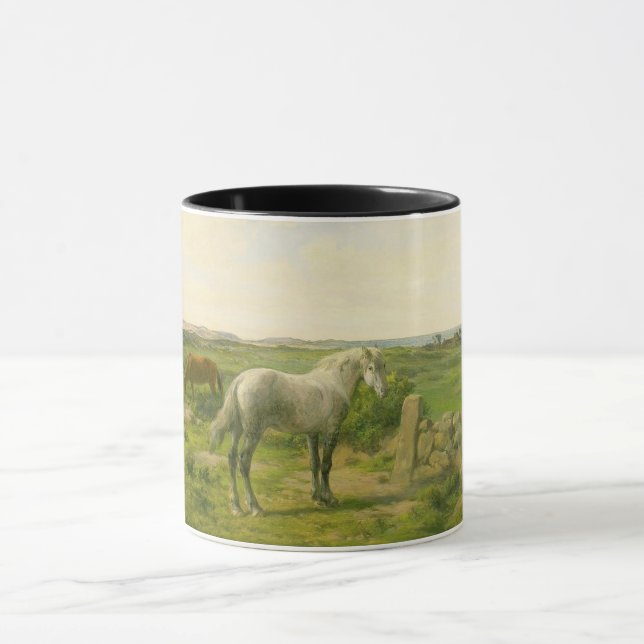 Horses Near the Seaside (by Rosa Bonheur) Mug (Center)