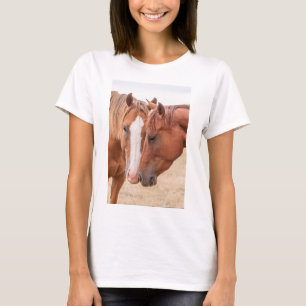 Horses nuzzling in a pasture T-Shirt