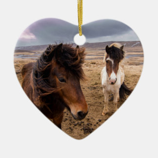 Horses of Iceland Ceramic Tree Decoration