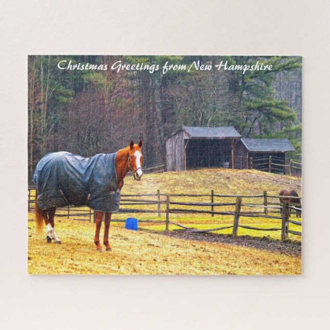 Horses of New Hampshire.Christmas Greetings Jigsaw Puzzle (Horizontal)