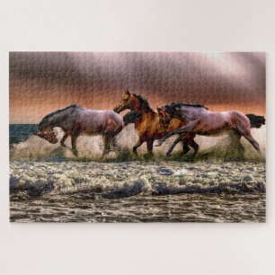 Horses on a Foaming Sea Jigsaw Puzzle