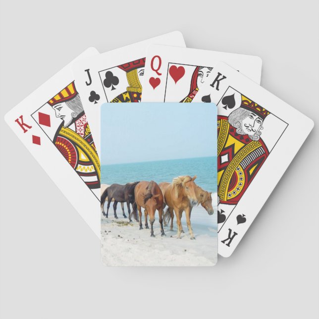 Horses on Assateague National Seashore Playing Cards (Back)