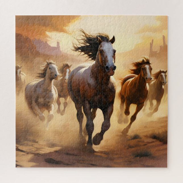 Horses on Desert Jigsaw Puzzle (Vertical)