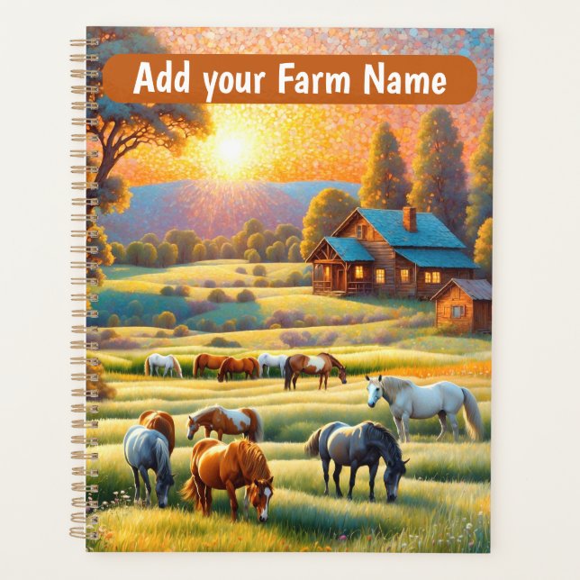 Horses on Farm Wildflower Meadow Planner (Front)