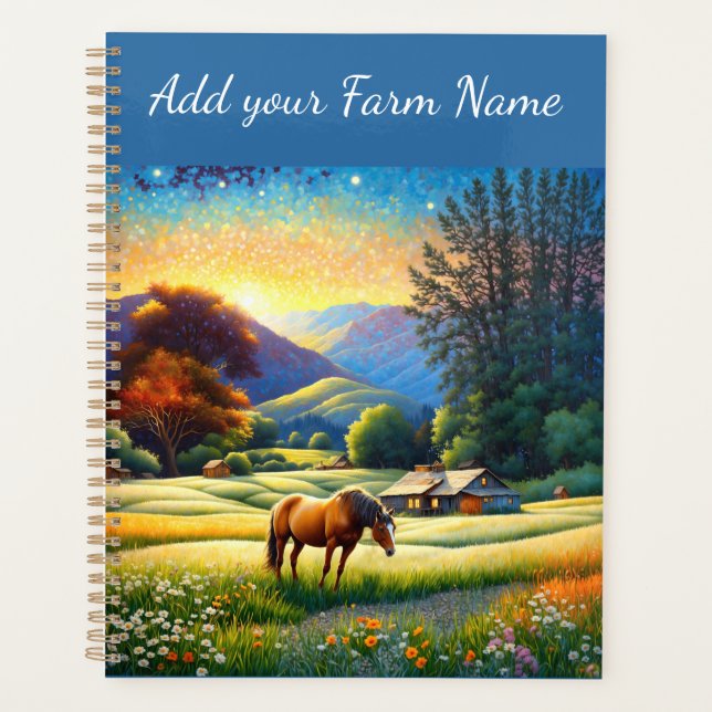 Horses on Farm Wildflower Meadow Planner (Front)