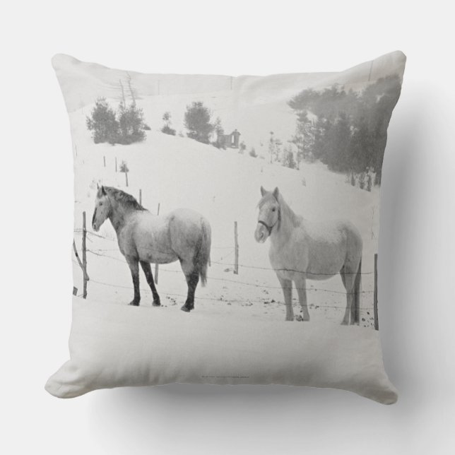 Horses on ranch cushion (Front)