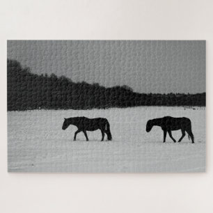 Horses On Snow 20x30 1014pc jpcna Jigsaw Puzzle