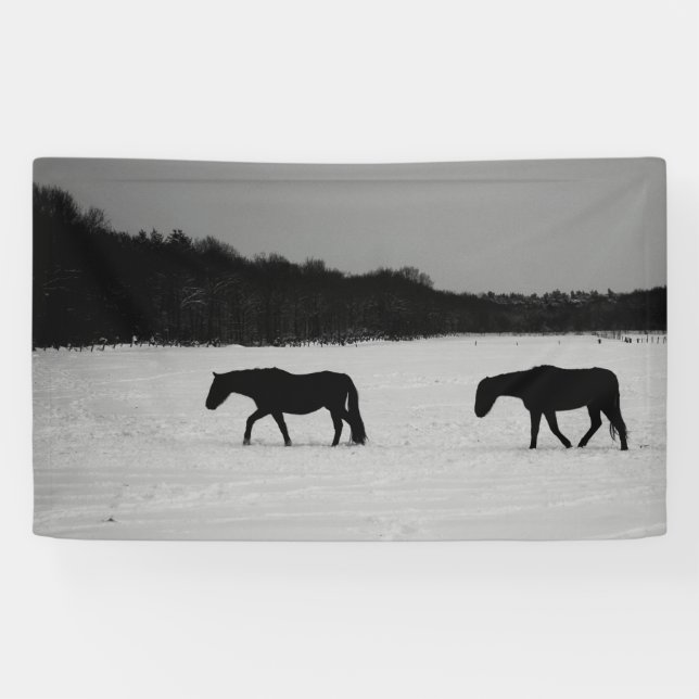 Horses On Snow bnrcnm Banner (Horizontal)