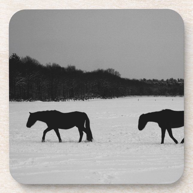 Horses On Snow coastercnm Coaster (Front)