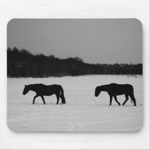 Horses On Snow mpcnm Mouse Pad