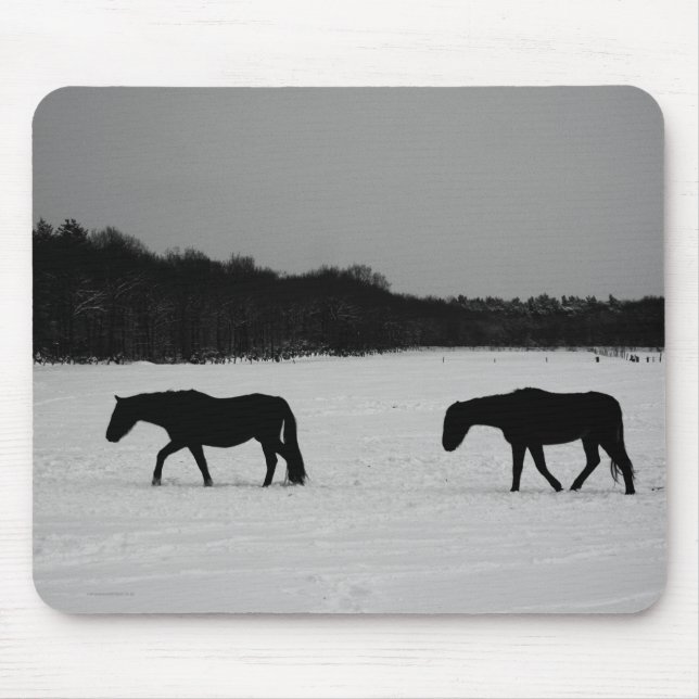 Horses On Snow mpcnm Mouse Pad (Front)