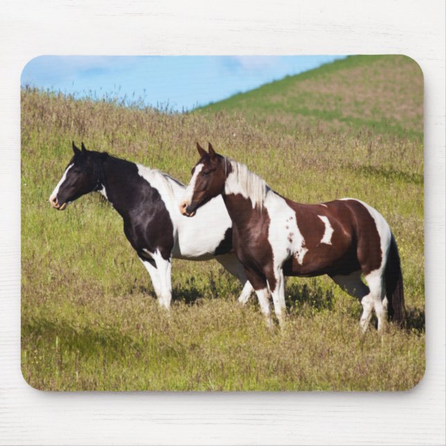 Horses on the hillside mouse pad (Front)