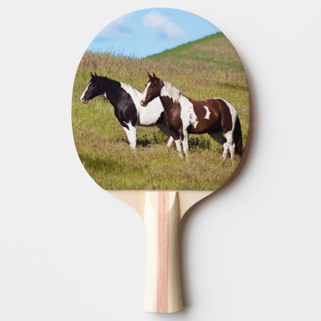 Horses on the hillside ping pong paddle (Front)