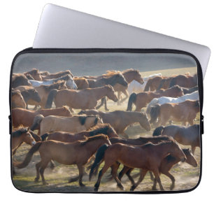 Horses on the ranch, Inner Mongolia, China Laptop Sleeve