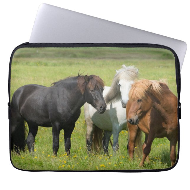 Horses on the Ranch, South Iceland Laptop Sleeve (Front)