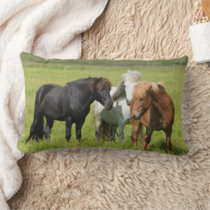 Horses on the Ranch, South Iceland Lumbar Cushion