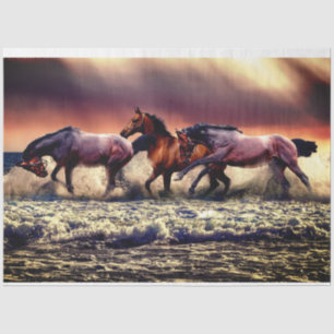 Horses on the shore tissue paper