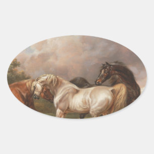  Horses  Oval Sticker