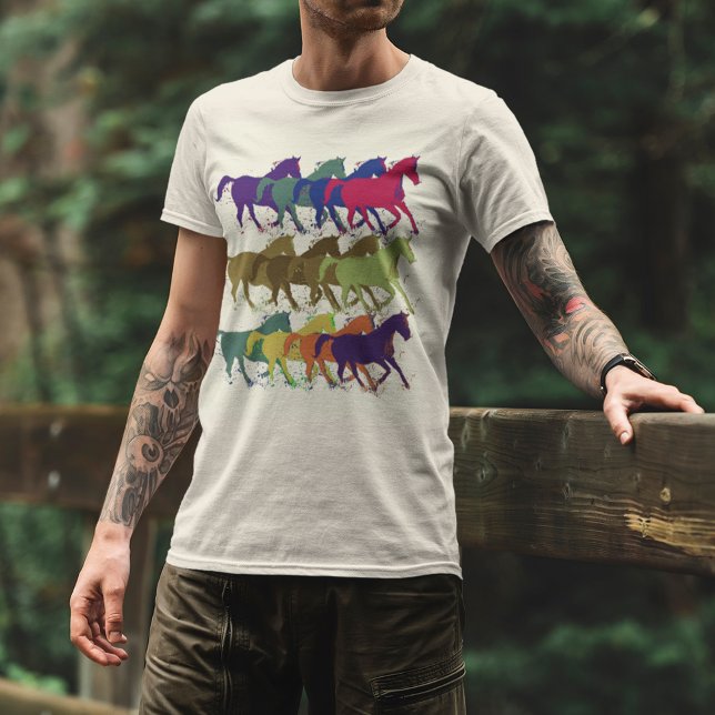 Horses Pattern, Farm Animals T-Shirt (urban country style)