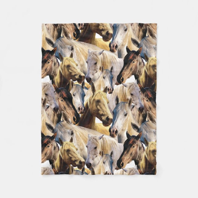 Horses pattern fleece blanket (Front)