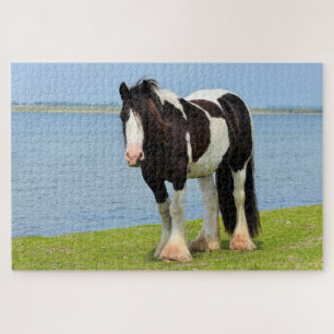Horses peeking their heads over stall doors jigsaw puzzle