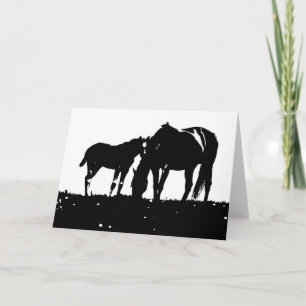 Horses Pop Art Card