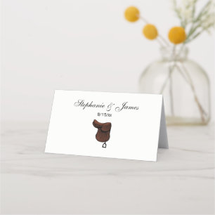 Horses - Preppy Equestrian Tack Saddle Colour Place Card