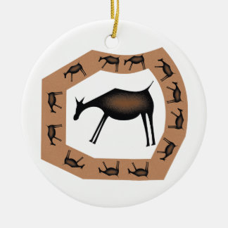 Horses Primitive cave Art Ceramic Tree Decoration