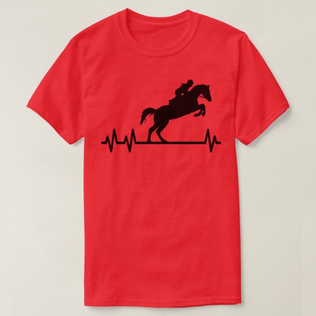 Horses Pulse Rider Heartbeat Equestrian  T-Shirt (Design Front)