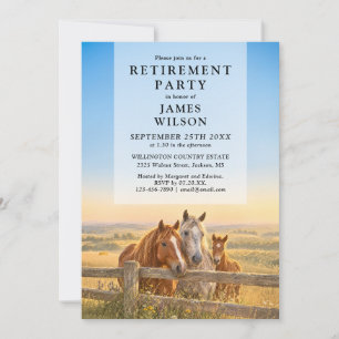 Horses Rancher Retirement Party Invitation