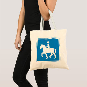 Horses Road Sign Tote Bag