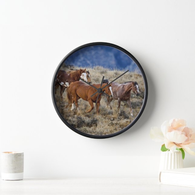 Horses Roaming the Hills Clock (Home)