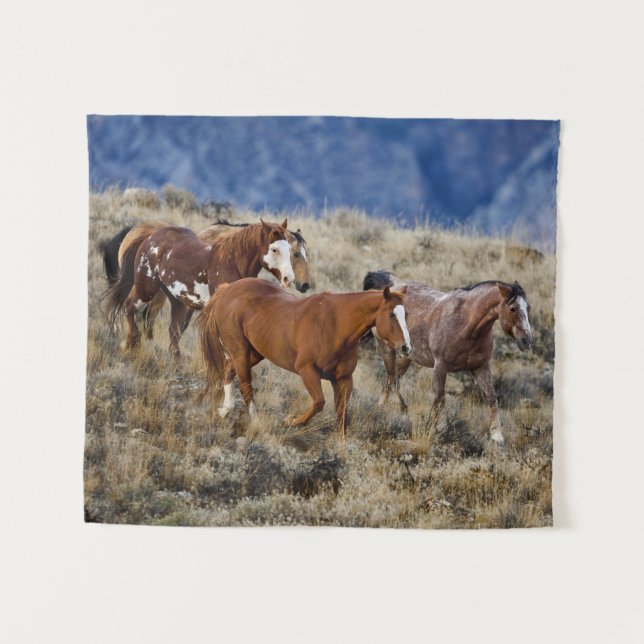 Horses Roaming the Hills Tapestry (Front (Horizontal))