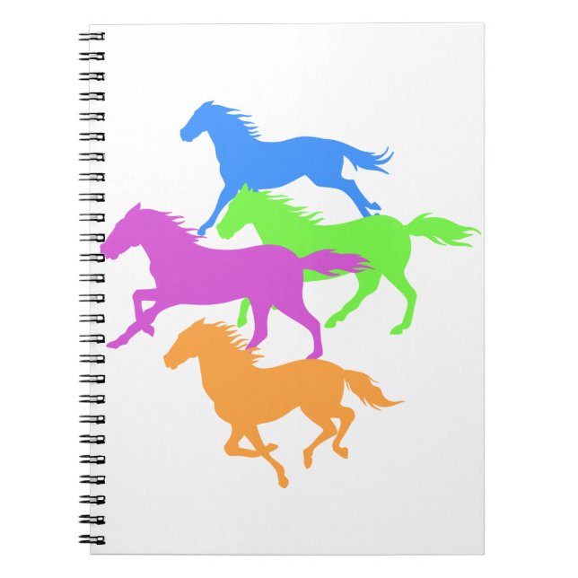 Horses run colour - Choose background colour Notebook (Front)