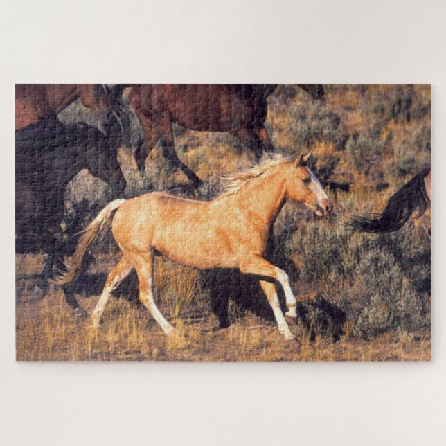 Horses Running a Ponderosa Ranch Jigsaw Puzzle (Horizontal)