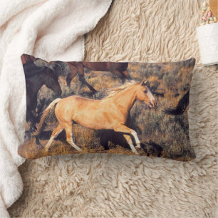 Horses Running a Ponderosa Ranch Lumbar Cushion