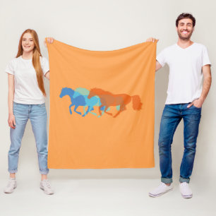 Horses Running Fleece Blanket