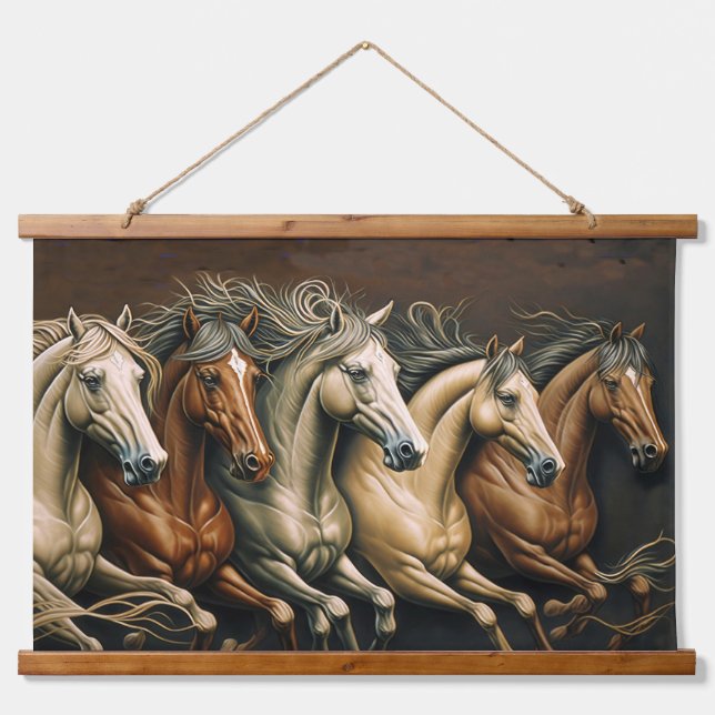 Horses Running  Hanging Tapestry (Front)